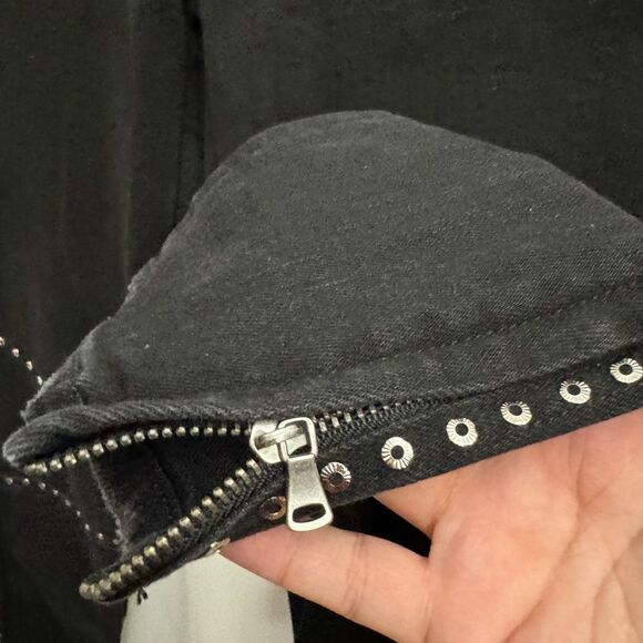 Paige Studded Vintage Black Jeans - Picture 4 of 9